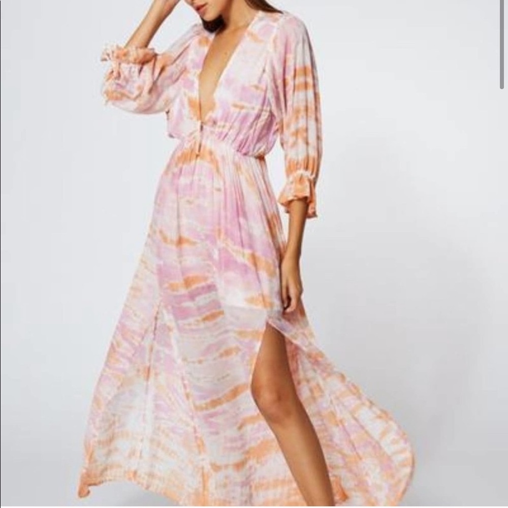 Young Fabulous & Broke Tie Dye Boho Maxi Dress